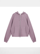 Simple Project Logo Embossed Zip Hoodie in Lavender
