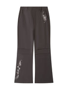 THELIGHT OFFICIAL Rhinestone Embroidery Micro Flare Pants in Gray