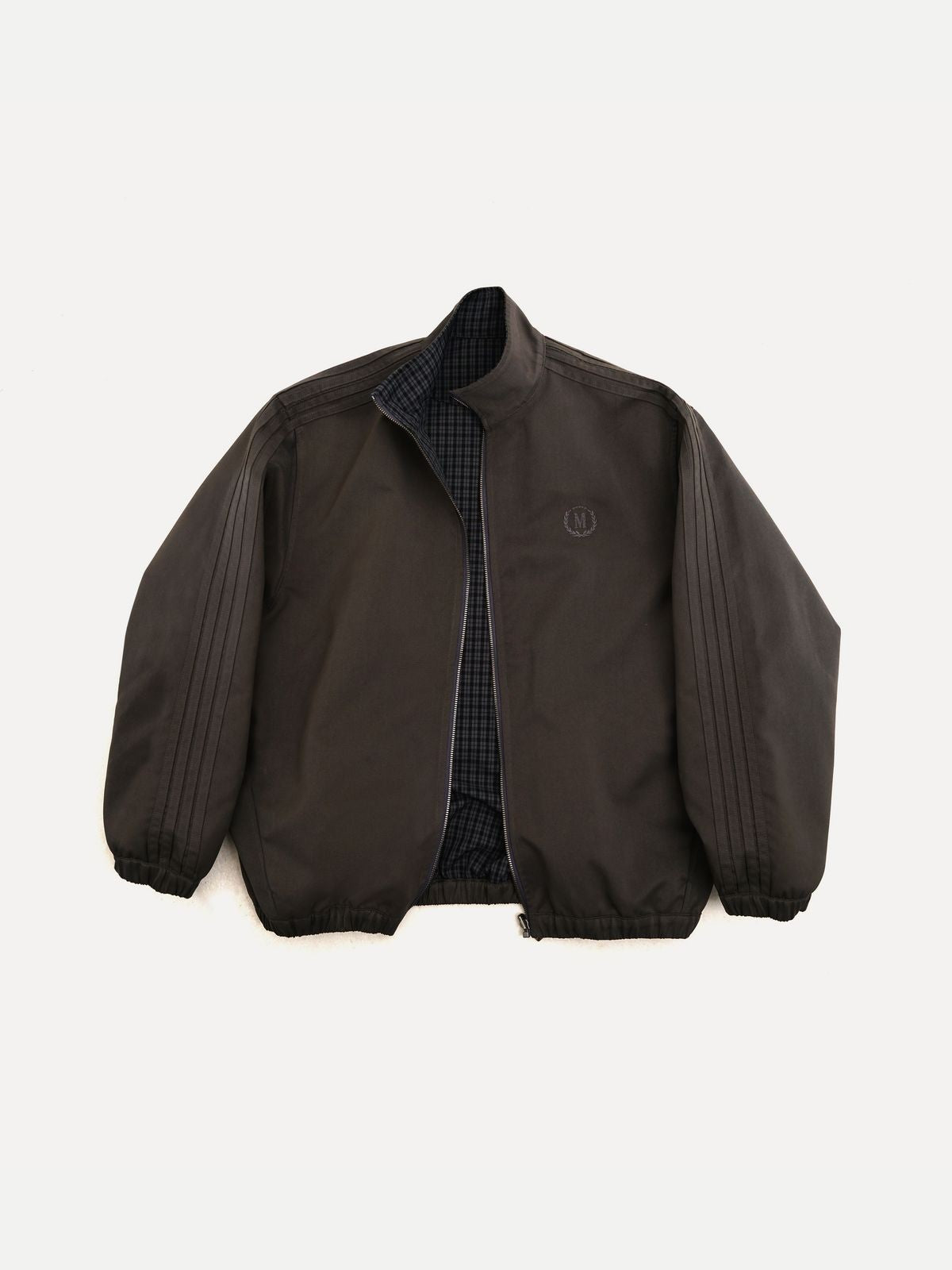 MasonPrince Reversible Plaid Cotton Coach Jacket in Gray