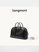 Songmont Leather Bowling Bag in Black