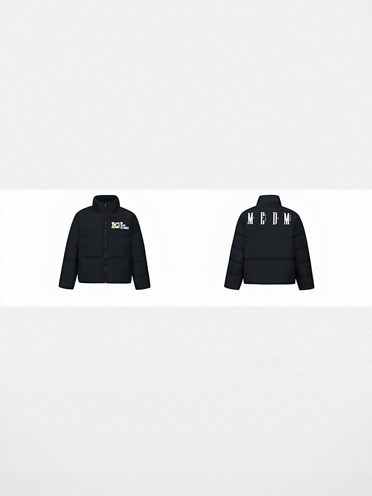 MEDM Duck Down Stand Collar Puffer in Black