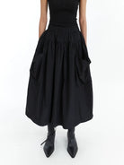 NeverSeez Air Layer Bubble Skirt in Black - On Model