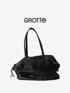 Grotto Vegetable Tanned Sheepskin Tote in Black
