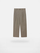 NANS Double Pleated Wool Blend Trousers in Beige