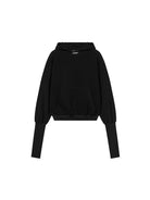 BLINDNOPLAN Distorted Silhouette Cotton Hoodie in Black
