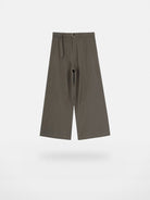 Simple Project Curved Panel Belted Wide Leg Trousers in Beige