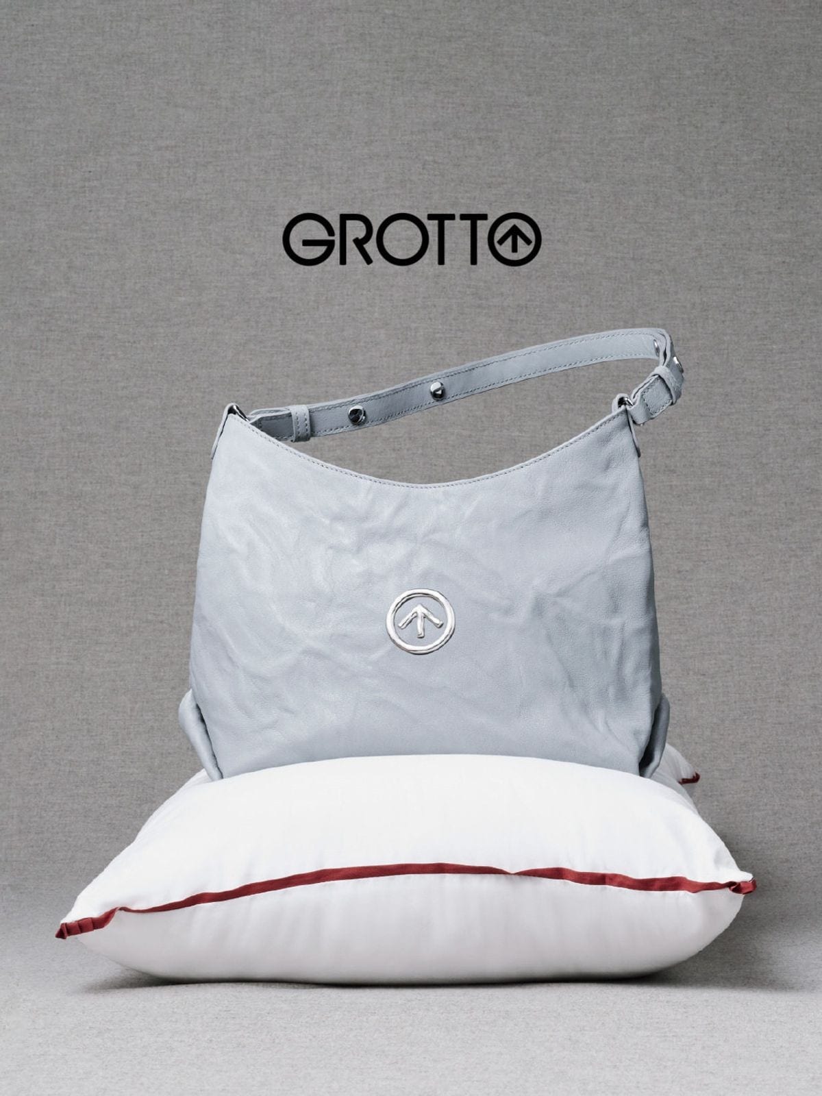 Grotto Vegetable Tanned Sheepskin Hobo in Blue