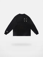 MEDM Embroidered Logo Long Sleeve Tee in Black