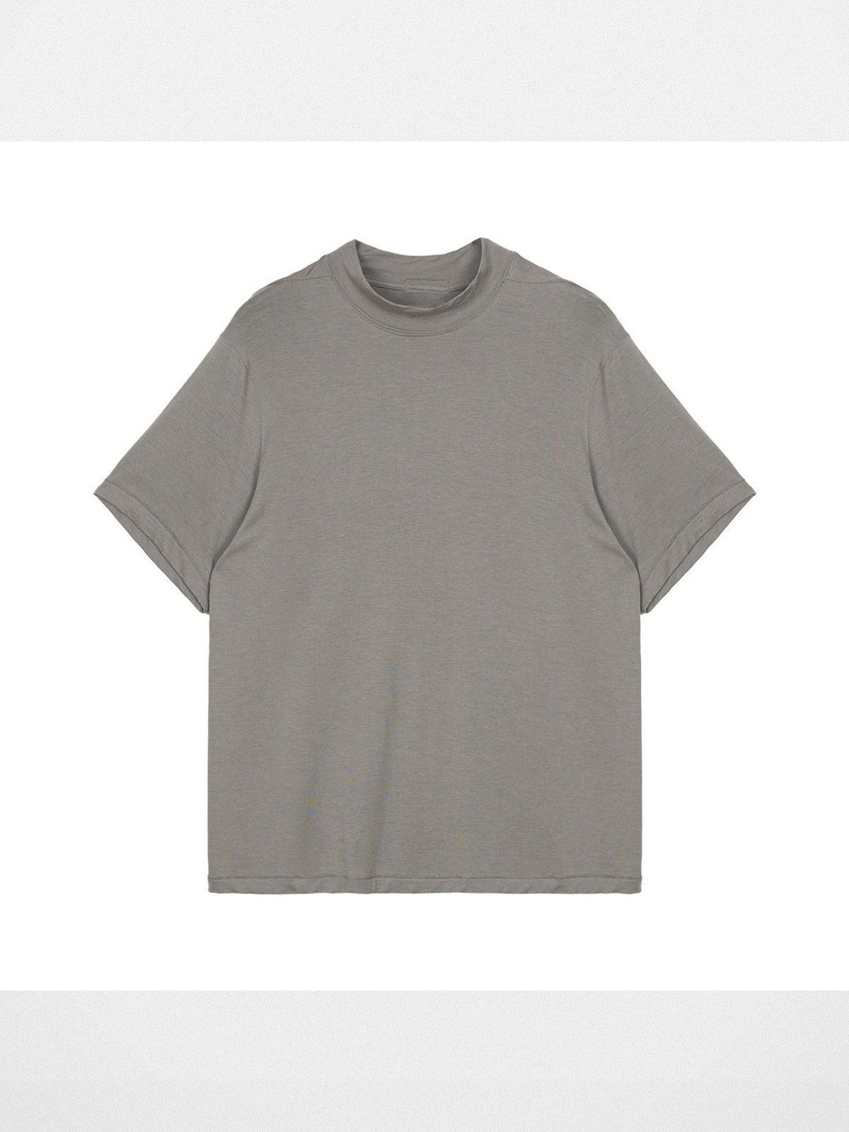 Simple Project Merino Wool Blend Mock Neck T Shirt in Beige