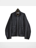 Simple Project Faux Leather Shearling Jacket in Black