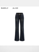 RARELY ALIKE Mid Low Rise Micro Flare Jeans in Blue