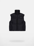 MASONPRINCE High Collar Down Puffer Vest in Black #color_black
