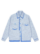 LOSTCTRL Deconstructed Tweed Jacket in Blue