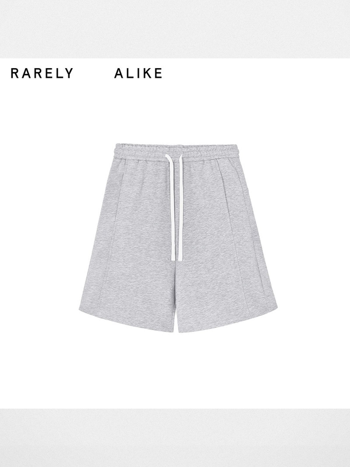 RARELY ALIKE Seamed Cotton Sweat Shorts in Gray