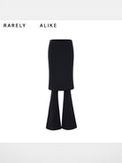 RARELY ALIKE Faux Two Piece Knit Skort in Black