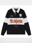 MEDM Embroidered Pegasus Rugby Polo in Black