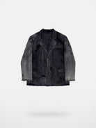 MASONPRINCE Deconstructed Distressed Denim Blazer in Gray #color_gray