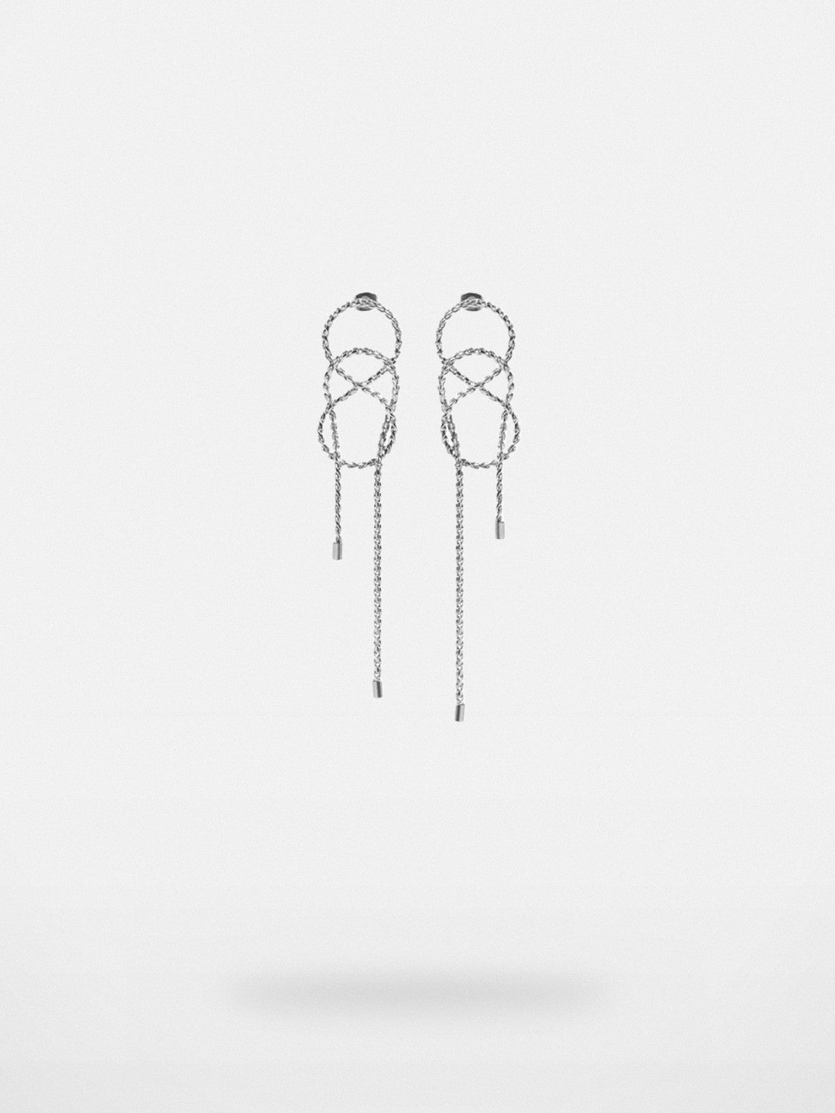 BLACKHEAD Wrapped Chain Drop Earrings in Silver
