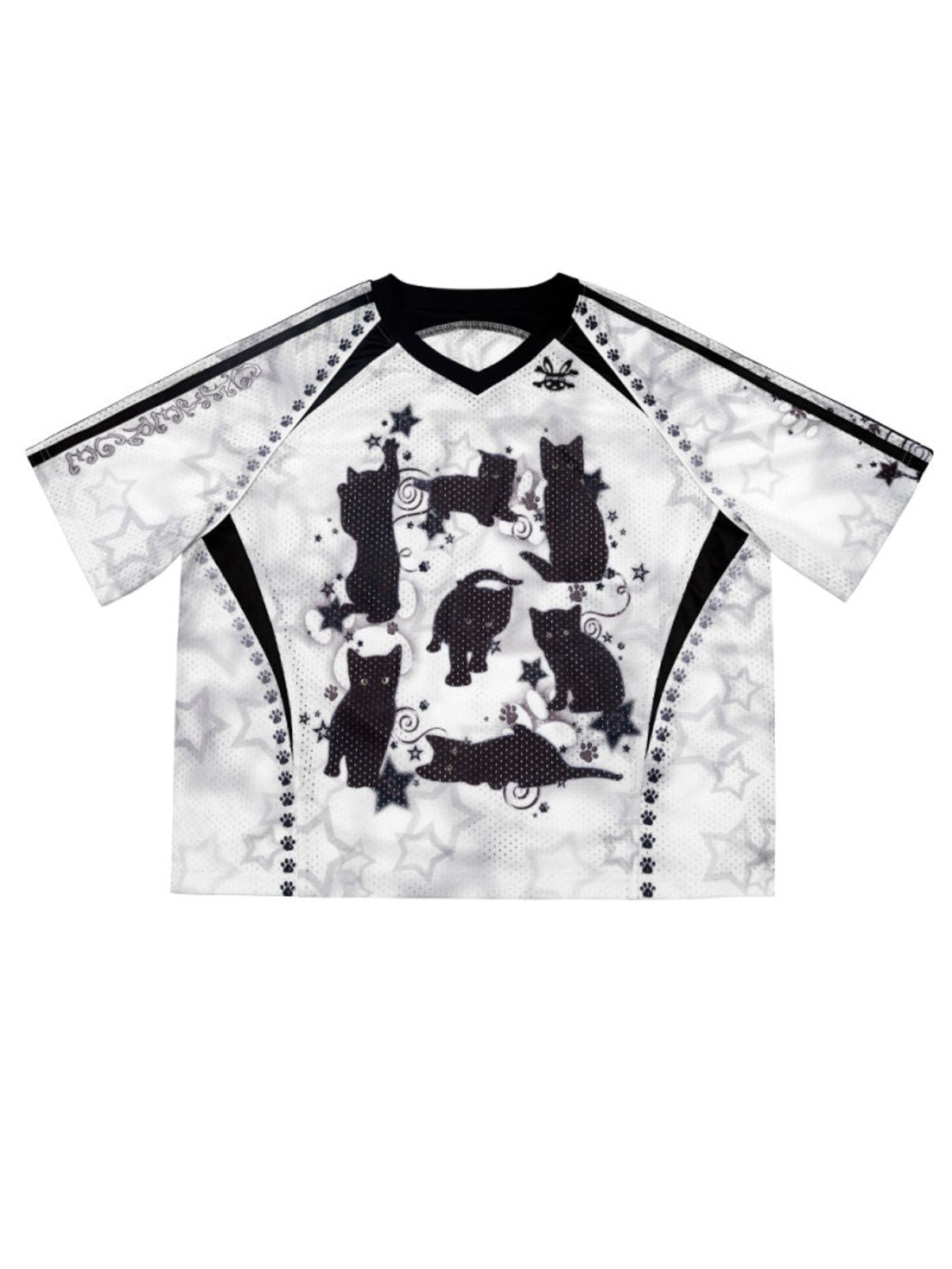 CFIERCE Black Cat Graphic Jersey in White