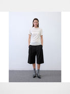 RandomPiece Silk Blend Graphic T Shirt in White - On Model