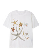 THELIGHT OFFICIAL Starfish Rhinestone T Shirt in White