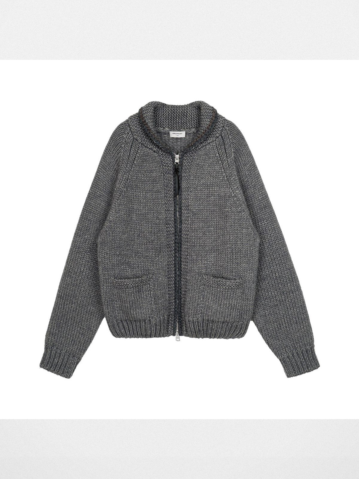Simple Project Wool Blend Cowichan Zip Sweater in Gray