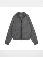 Simple Project Wool Blend Cowichan Zip Sweater in Gray