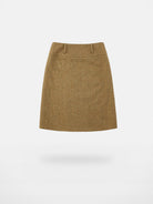 PUKI Reversible Wool Blend Midi Skirt in Brown