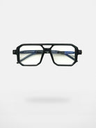 FUTURE UPDATE Oversized Geometric Double Bridge Glasses in Black