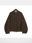 Simple Project Suedette Harrington Jacket in Brown