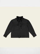Fax Copy Express Detachable Ruff Collar Shirt in Black