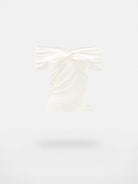 PUKI Twisted Knot Off Shoulder Top in White