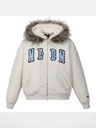 MEDM Horsehair Patch Fur Hood Jacket in Gray