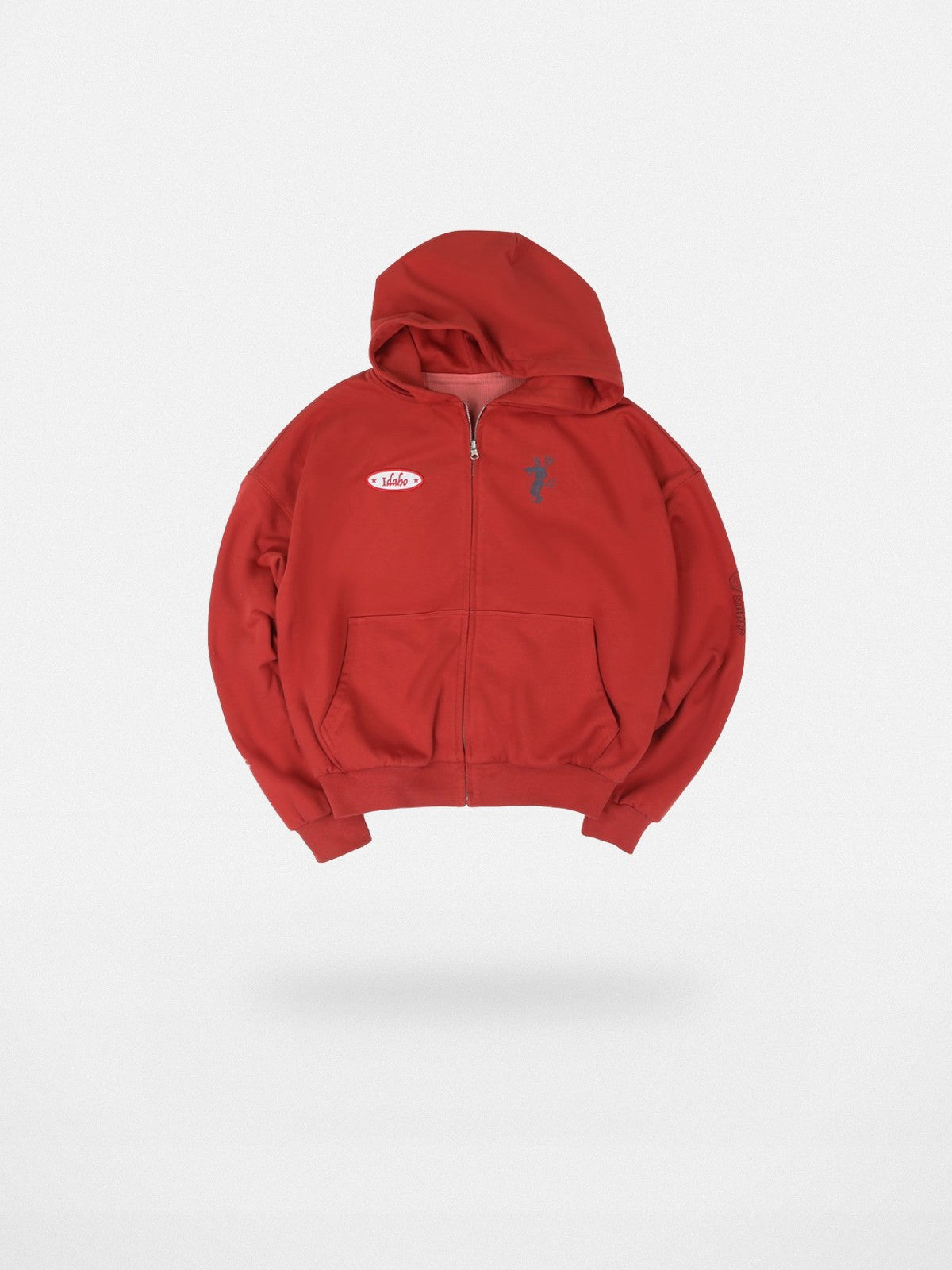 SOD Reversible Rhinestone Zip Hoodie in Red