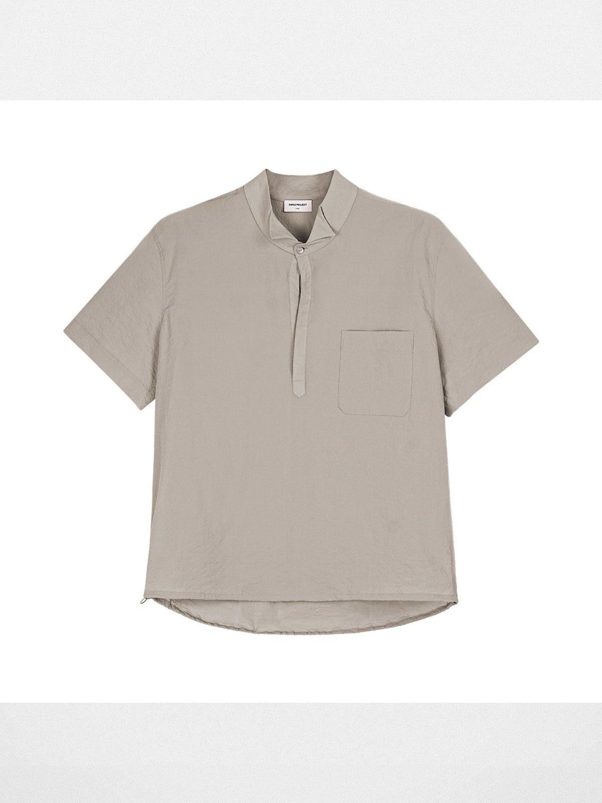 Simple Project Half Placket Nylon Shirt in Beige