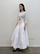 NeverSeez Tencel Wool Blend 3 4 Sleeve Top in White - On Model