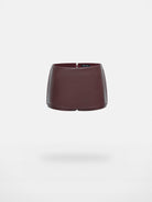 RARELY ALIKE Side Zip Faux Leather Skort in Burgundy