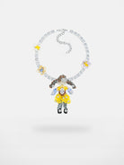 SHUSHU/TONG Zircon Rubber Band Girl Necklace in Yellow