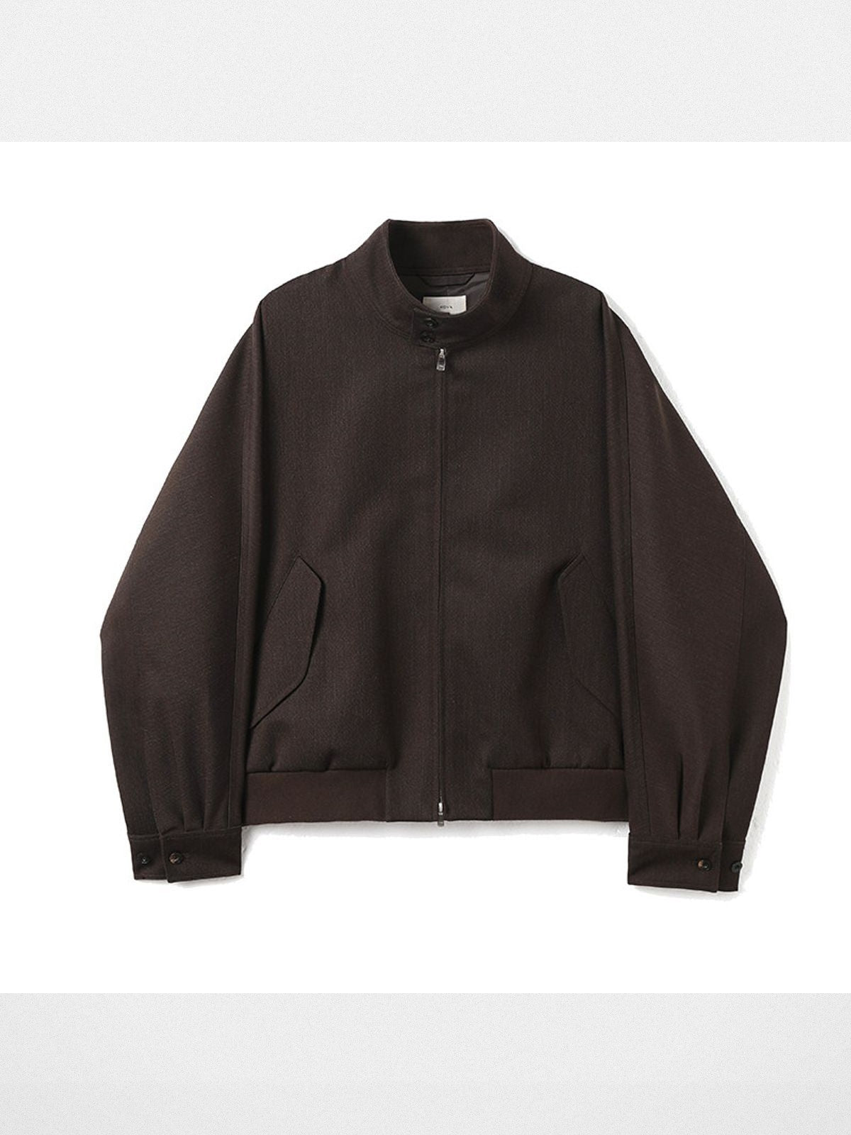 ROYA Melange Wool Blend Harrington in Brown