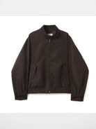 ROYA Melange Wool Blend Harrington in Brown