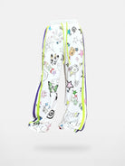 CFIERCE Graffiti Print Wide Leg Sweatpants in White