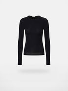 Alright Then Fitted Long Sleeve Crew Neck in Black