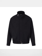 Roya Brushed Cotton Stand Collar Jacket in Black