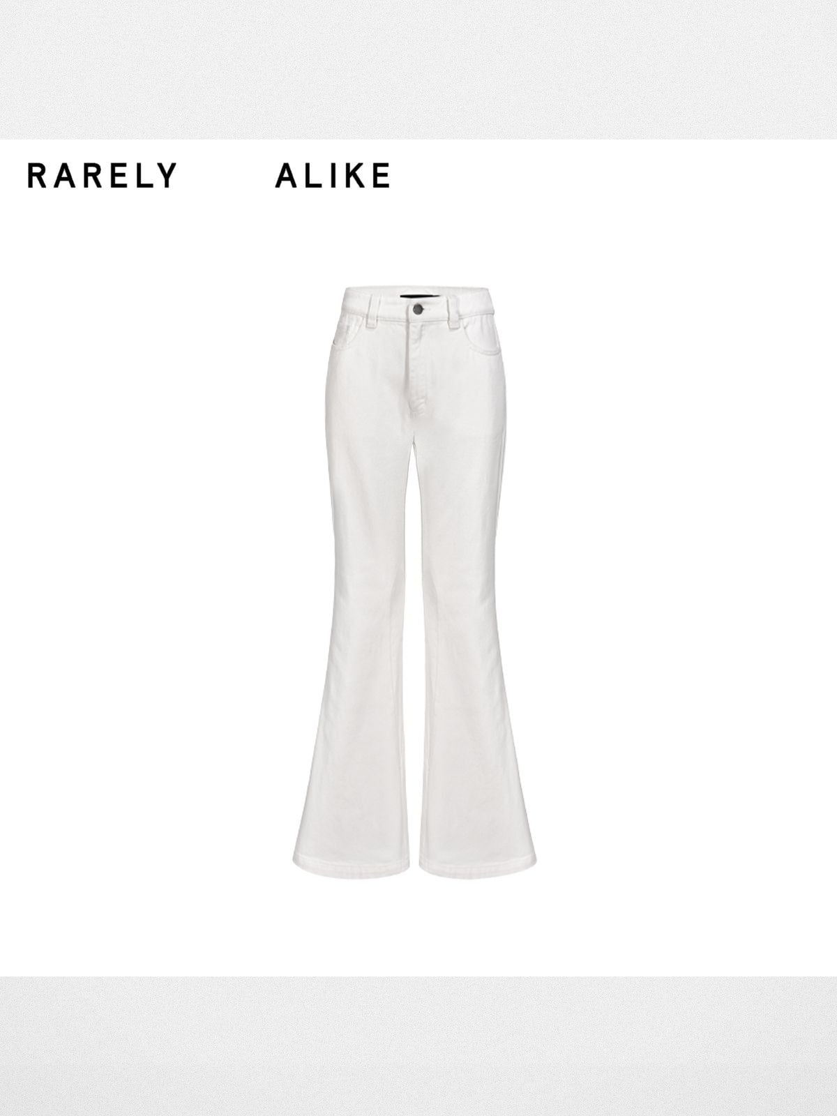RARELY ALIKE Flared Cotton Denim Jeans in White