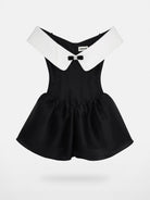 SHUSHUTONG Off Shoulder Bow Detail Mini Dress in Black