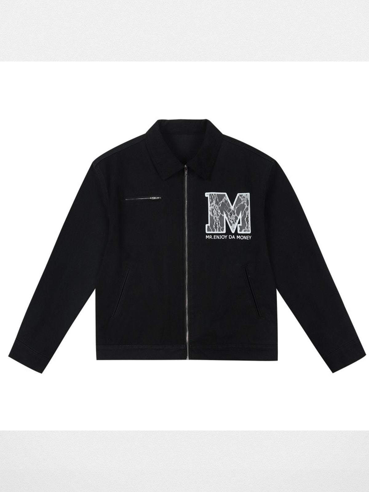 MEDM Lace Appliqu Detroit Jacket in Black