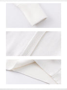 Ariseism Fur Collar Zip Up Knit Hoodie in White - Detail