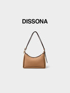 DISSONA Cowhide Leather Shoulder Bag in Brown