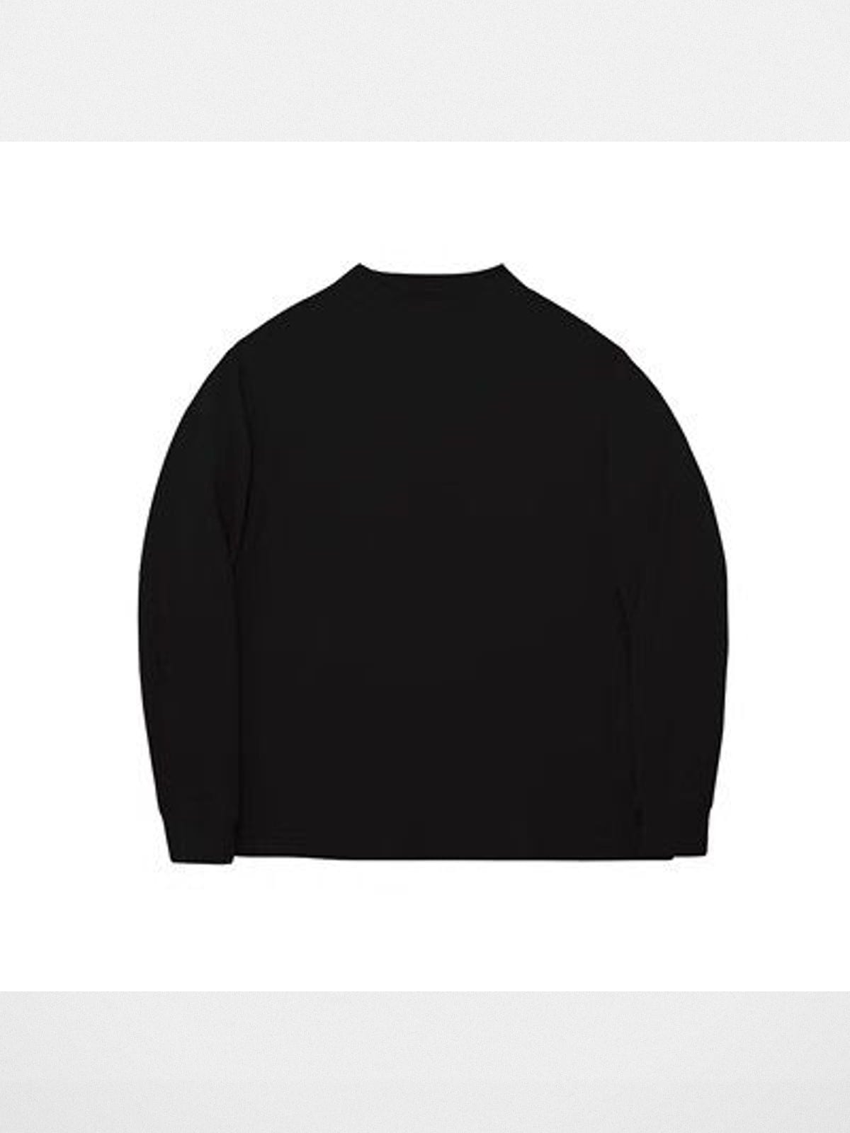 Nans Double Sided Fleece High Neck Tee in Black