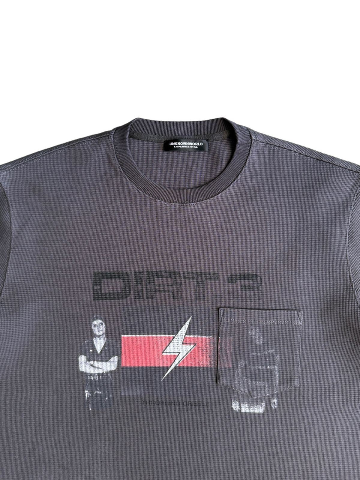 UNKNOWNWORLD Throbbing Gristle Waffle Sweatshirt in Dark Gray